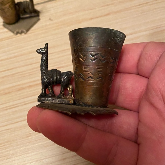 Stunning Vintage Argentinian Austrian Silver Llama Figurine Shot Glasses Azteca - Picture 3 of 4